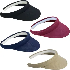 4 Pack Sun Visor Hats Women Men Clip on Cotton Wide Brim Visors Hat Outdoor Sports Golf Beach Travel Tennis Caps