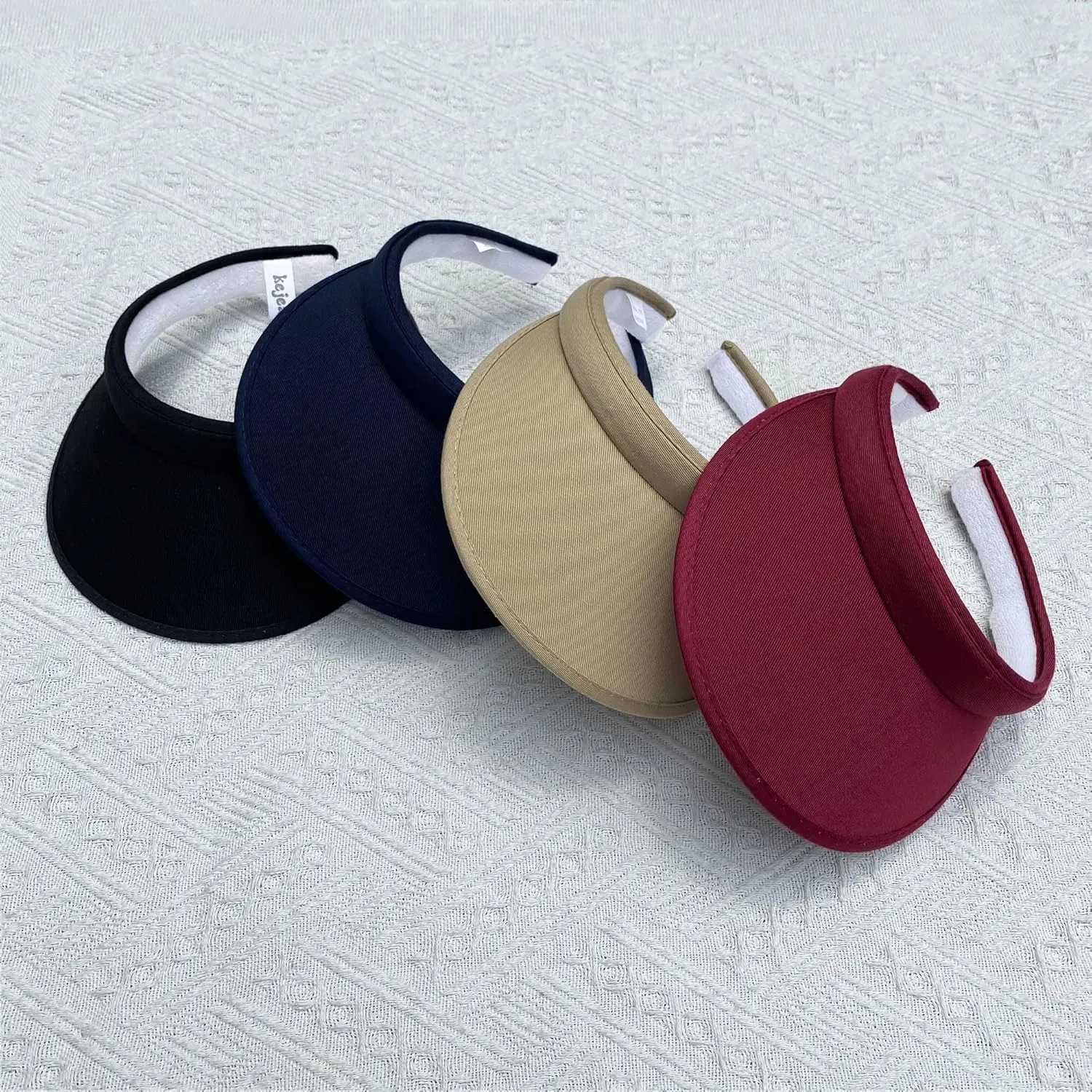 4 Pack Sun Visor Hats Women Men Clip on Cotton Wide Brim Visors Hat Outdoor Sports Golf Beach Travel Tennis Caps