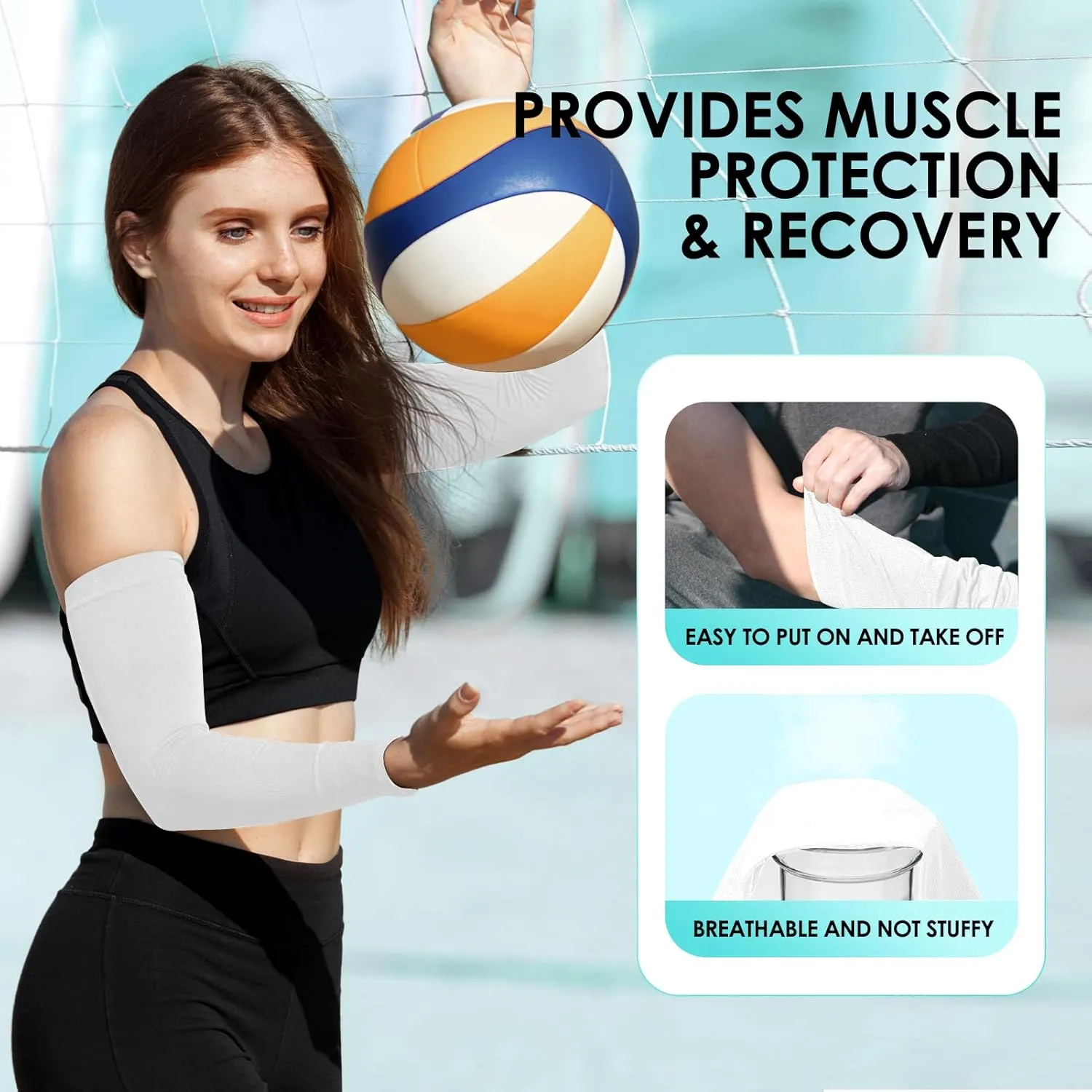4 Pairs UV Sun Protection Arm Sleeves for Men Women, Compression Cooling Sun Sleeves - Sports - Workouts - Tattoo Cover