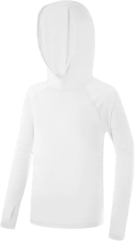 Boys Rash Guard Hoodie UPF 50  Sun Protection Long Sleeve Swim Shirt Quick Dry Kids SPF Fishing Water Beach Shirts