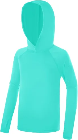 Boys Rash Guard Hoodie UPF 50  Sun Protection Long Sleeve Swim Shirt Quick Dry Kids SPF Fishing Water Beach Shirts