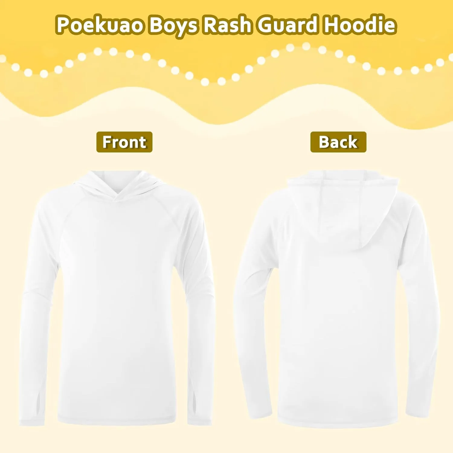 Boys Rash Guard Hoodie UPF 50  Sun Protection Long Sleeve Swim Shirt Quick Dry Kids SPF Fishing Water Beach Shirts