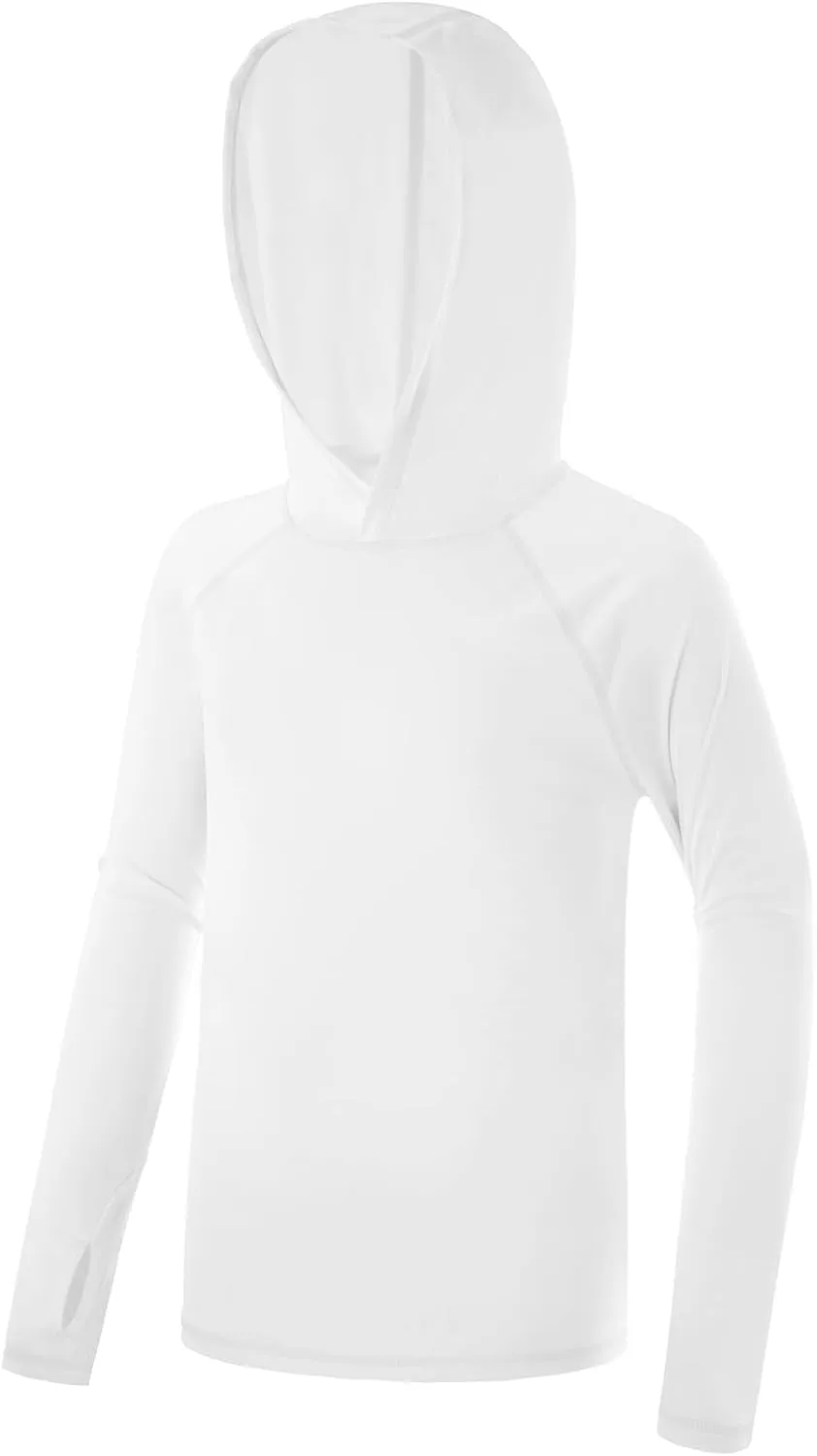 Boys Rash Guard Hoodie UPF 50  Sun Protection Long Sleeve Swim Shirt Quick Dry Kids SPF Fishing Water Beach Shirts