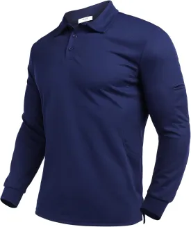 Deyeek Men's Polo Shirts Long Sleeve Golf Polo Shirts for Men Quick Dry UPF 50  Sun Protection Polos Casual Collared Shirts