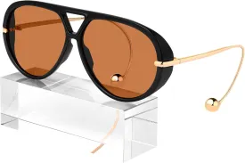 KesaPlan Vintage Oversized Aviator Sunglasses Women, Trendy 70s Retro Pilot Shield Big Frame Eyewear Sun Glasses
