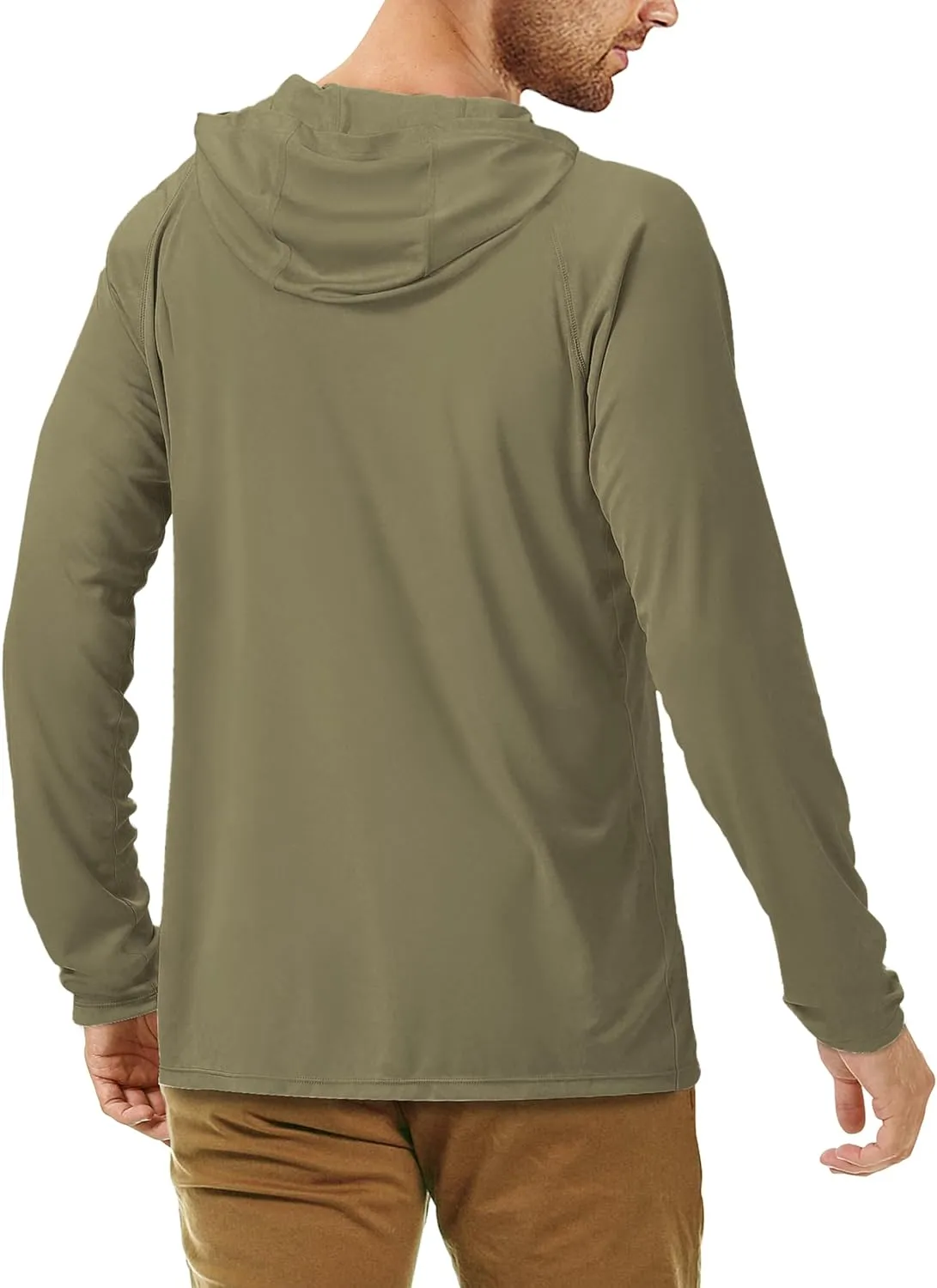 Roadbox UPF 50  Fishing Shirts for Men, Long Sleeve UV Sun Protection Hoodie, Outdoor Hiking Running Swimming Rash Guard