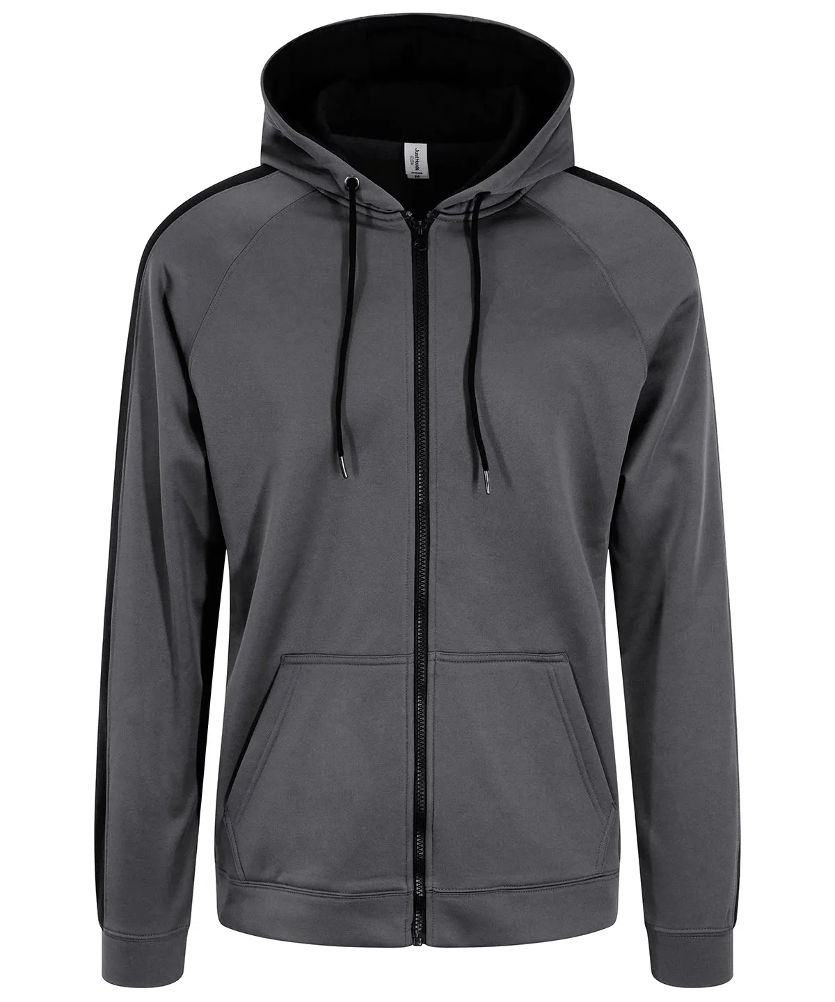 Sports polyester zoodie | Steel Grey/Jet Black