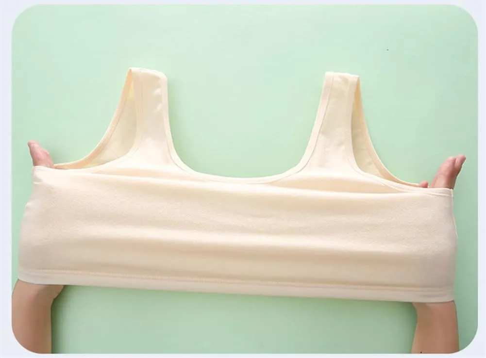 Training Bras for Girls Seamless Adjustable Cotton Cami Bralettes 7-14Y