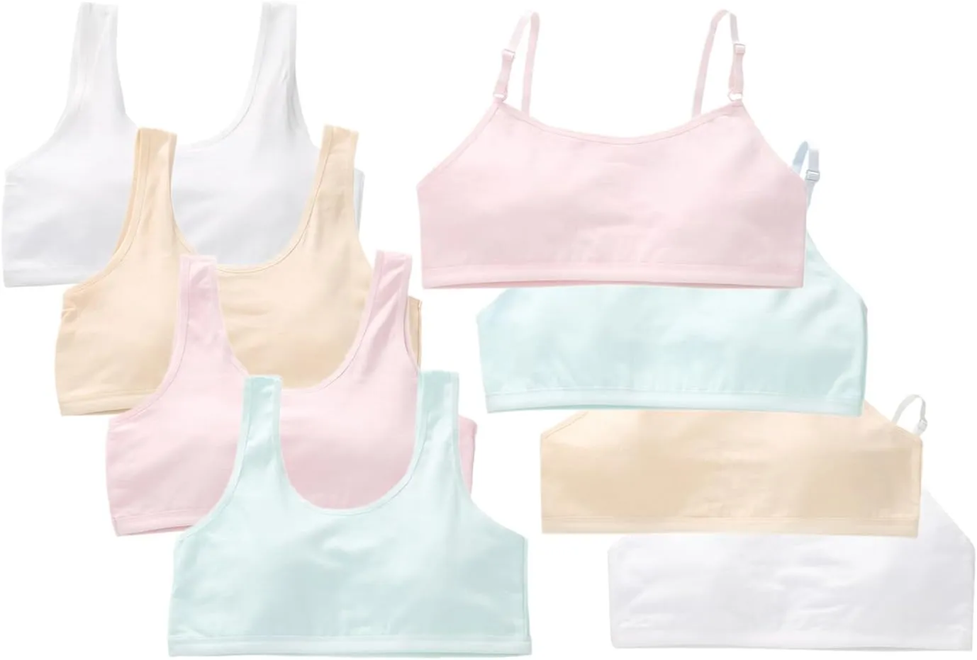 Training Bras for Girls Seamless Adjustable Cotton Cami Bralettes 7-14Y