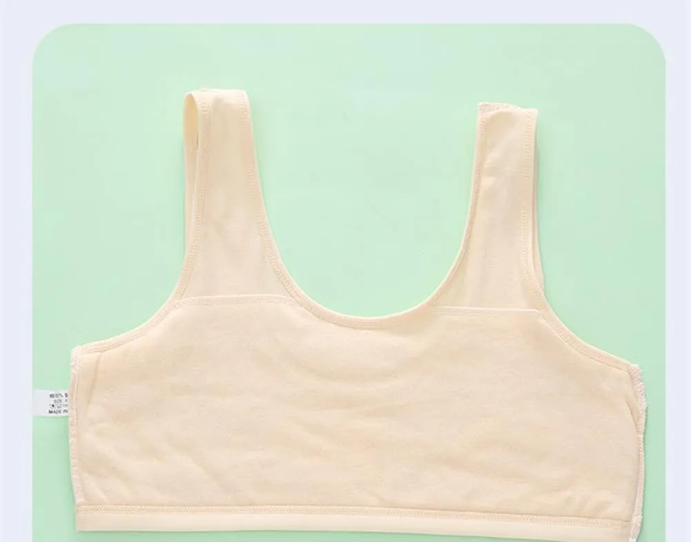 Training Bras for Girls Seamless Adjustable Cotton Cami Bralettes 7-14Y